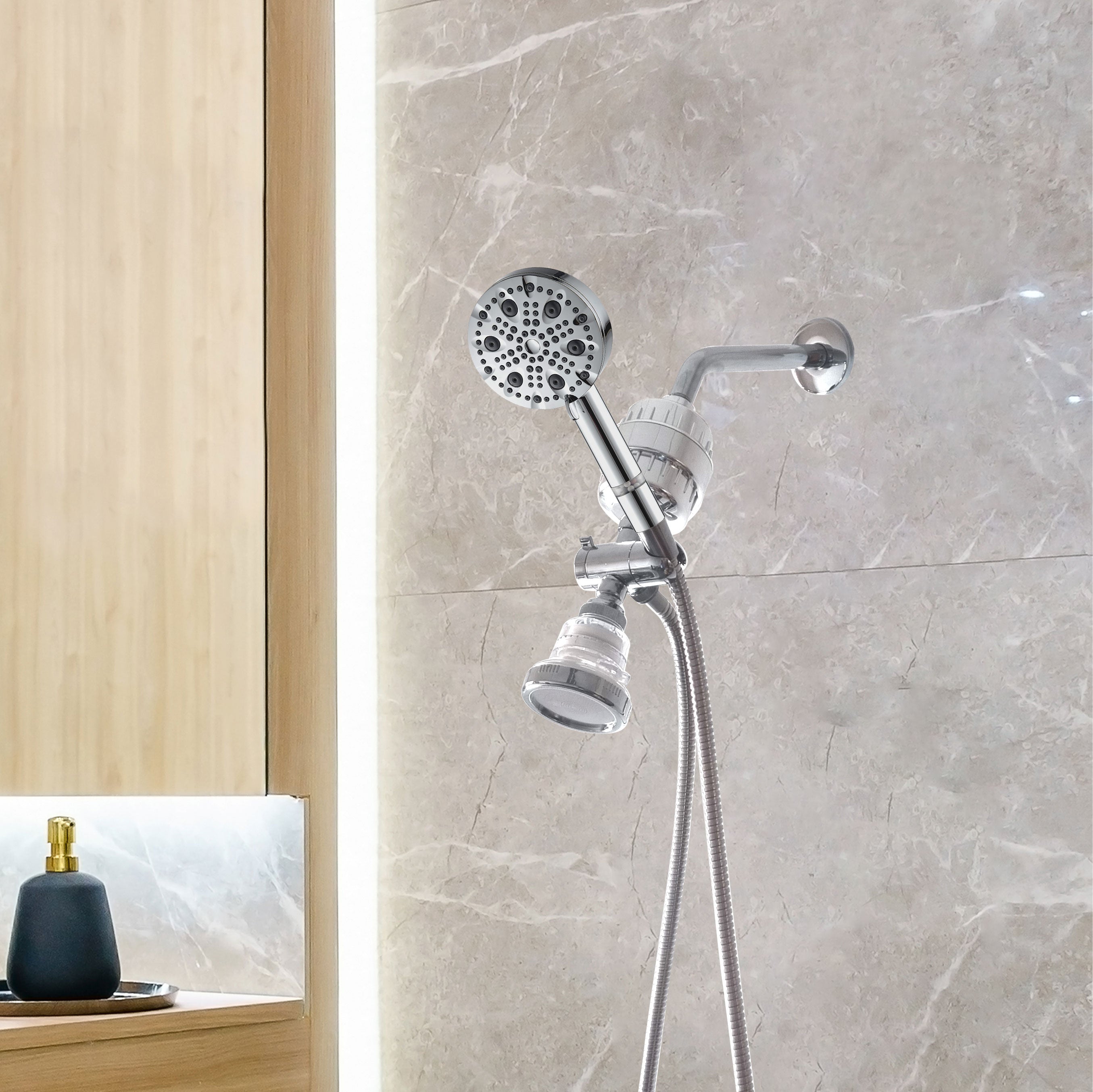 MineralStream Luxe 9 Mode High -Plakové sprchové hlavici (filtrované)