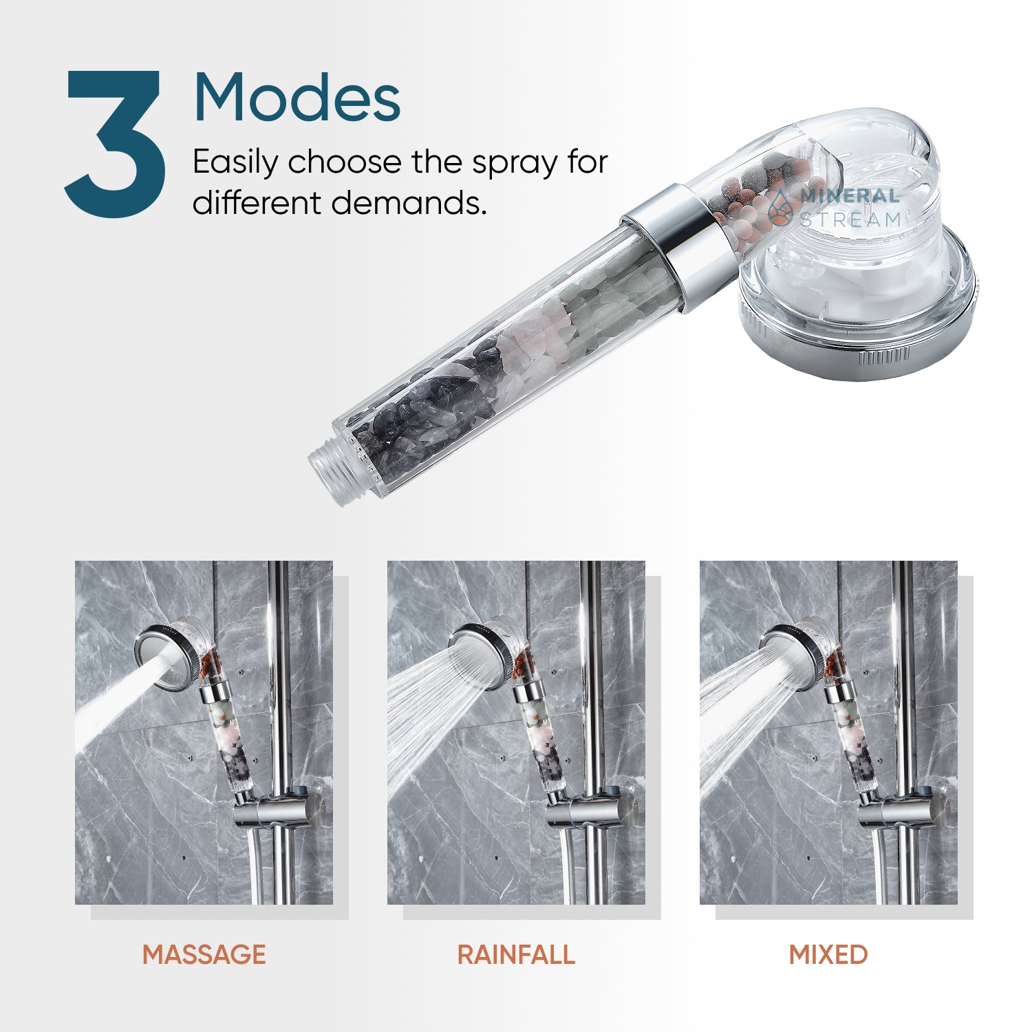 Chakra Showerhead Shower Essentials Kit