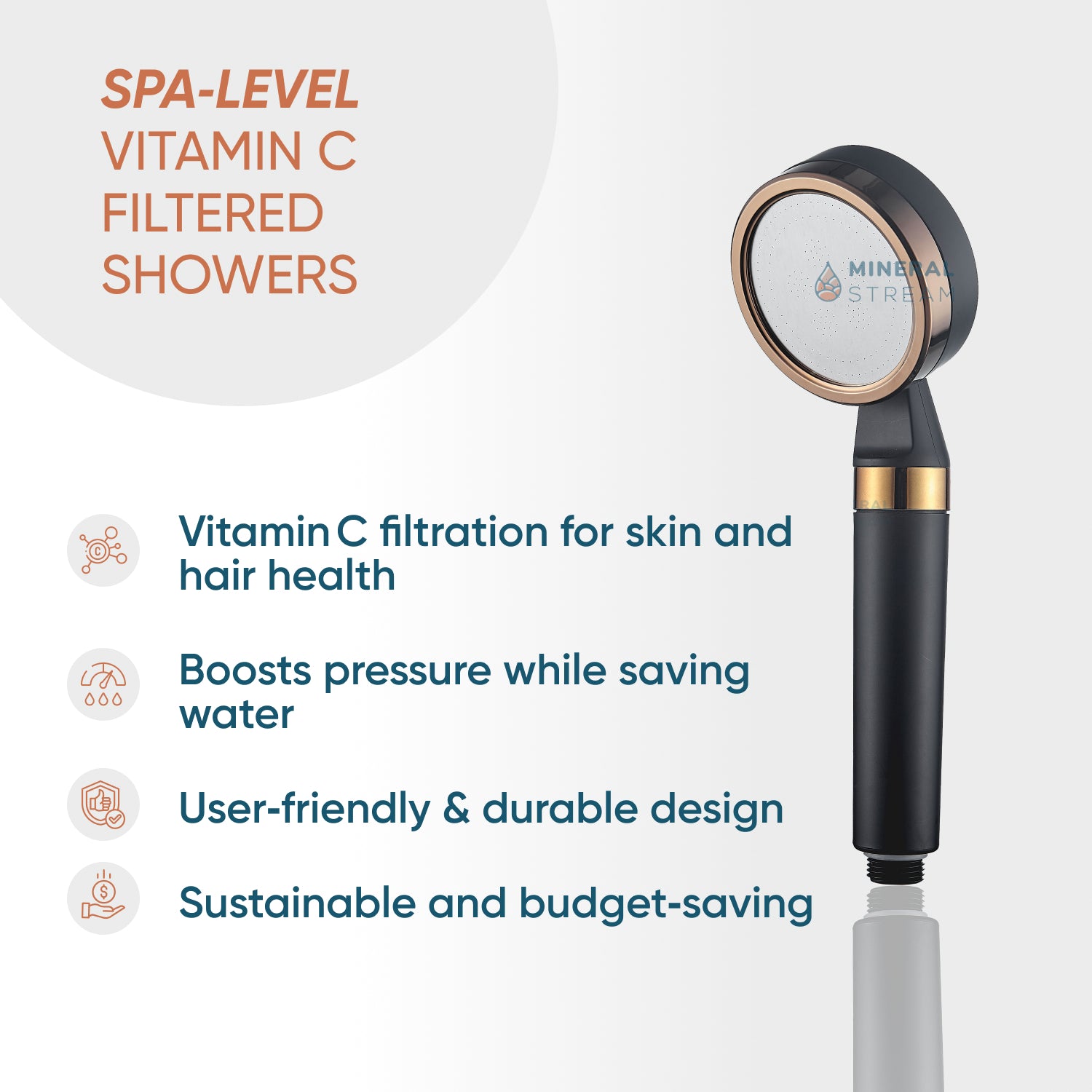 Mineralstream ™ Black - Vitamin C Dual Shower System